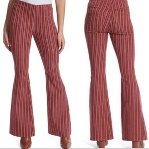 Ella Moss red desert stripe pull on flare pants
